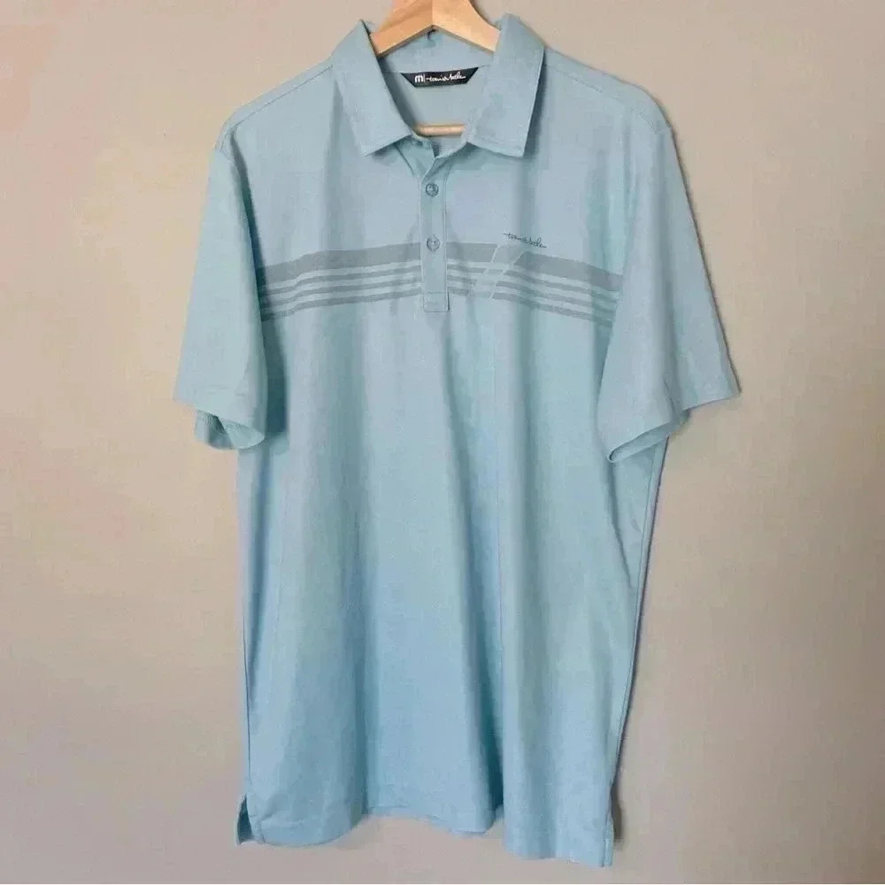 Travis Mathews Kalama Cove Polo Light Blue Golf‎ size L Large
